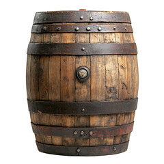 Obraz premium Rustic wooden barrel isolated on transparent background