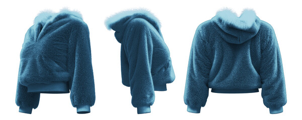 Realistic 3D hoodie designed with soft fleece material © puruan