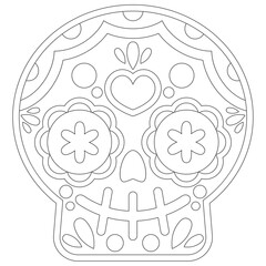 Fototapeta premium 線画のカラベラのベクターイラスト