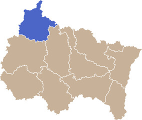 Illustration carte de la région Grand Est avec département Ardennes mis en lumière