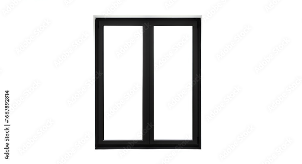 Poster black window frame with transparent background