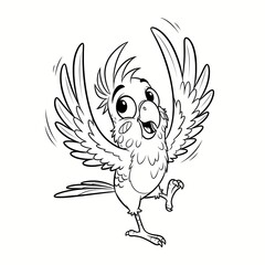 Obraz premium Delightful parrot flapping wings, perfect for children's book illustration or educational content