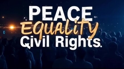 Moving Equality Messages Animated for Social Justice Events — Bold animated text promoting peace, equality, and civil rights
