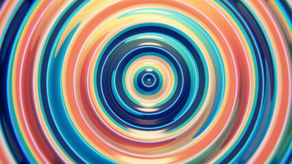 Bright concentric circles in rainbow colors creating a vortex effect