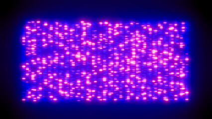 Neon screen lights banner glowing on black background
