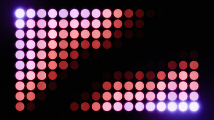 Digital dots glowing on a led display, vintage tech style background