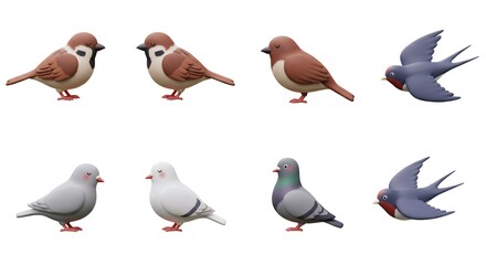 Bird illustrations collection design