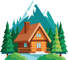 Chalet in mountains