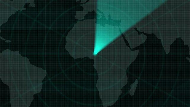 Rader radar icon. Technology world map radar screen animation. Searching icon animation - Powered by Adobe