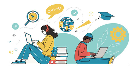 Online education banner template