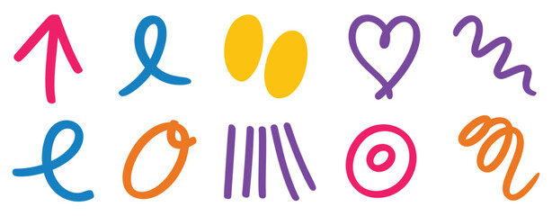 Obraz premium Colorful hand drawn doodle icons simple