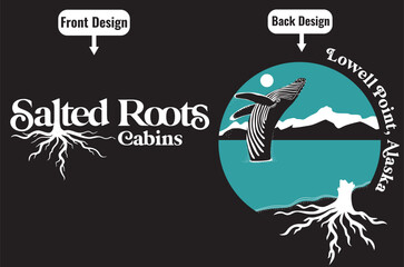 Salted roots front and back t-shirt design