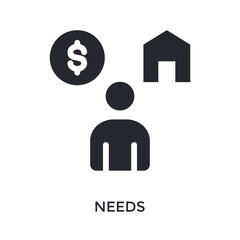 Needs Icon Glyph Style. Vector Illustration For Graphic Design