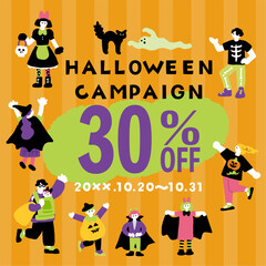 ハロウィン　セール　イベント　広告　バナーデザイン
