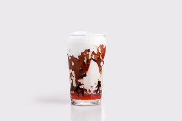 Chocolate milk cocktail. Bubble tea.