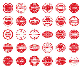 Obraz premium Collection of Red Notified Stamps. Grunge Texture. Vintage Design Elements