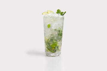 Mojito cocktail. On a white background.