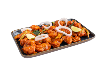 Chicken 65, authentic Hyderabadi chicken starter on a Transparent PNG Background