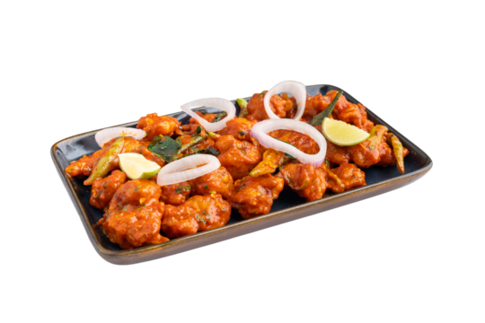 Chicken 65, authentic Hyderabadi chicken starter on a Transparent PNG Background