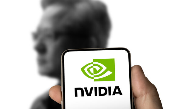 Nvidia corporation logo displayed on mobile device
