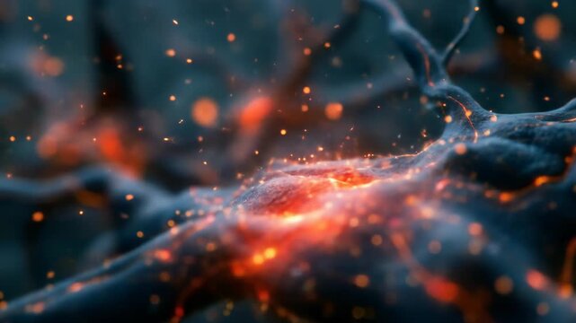 Glowing Neural Network: Abstract Visualization of Fiery Connections