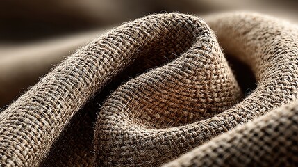 Close-up of folded burlap fabric