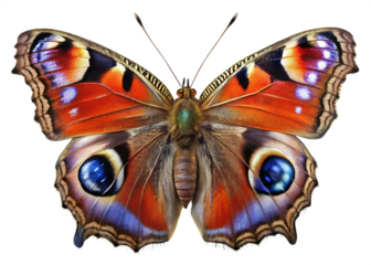 Peacock butterfly isolated on transparent background