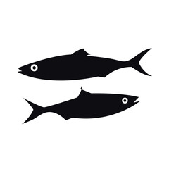 Obraz premium A collection of fish silhouettes in various shapes and sizes, representing different species and swimming poses. The set captures the natural elegance and movement of fish, ideal for aquatic, nature, 