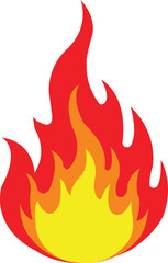 Vibrant red yellow flame design symbolizing heat energy and power