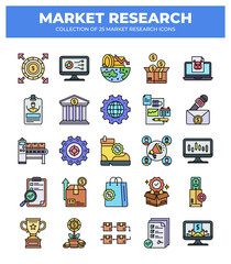 Market Research Icons: Collection of 25 Business Research and Marketing Icons