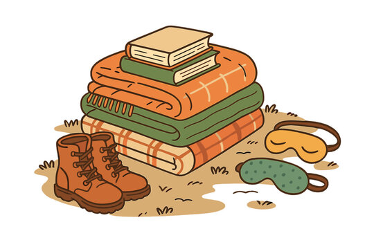 cozy blankets, books, boots, sleep masks, outdoors clip art preview