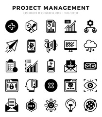 Project Management Lineal Filled icons. Vector Lineal Filled illustration.