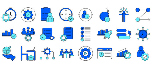 Set of productivity Icons or symbols Vector fully editable file.