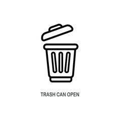 Open trash can vector icon. Modern, simple flat vector illustration for website or mobile app. Trash can symbol, logo illustration. Pixel perfect vector graphics