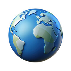 Obraz premium A vibrant globe showcasing continents and oceans, isolated on transparent background