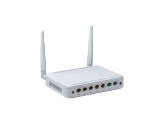 Wi-Fi router featuring external antennas for enhanced connectivity and signal strength
