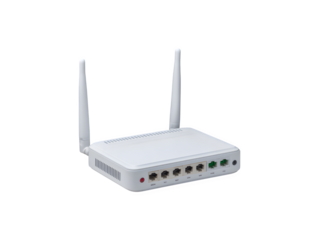 Wi-Fi router featuring external antennas for enhanced connectivity and signal strength
