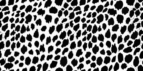 Black and white cheetah print animalistic seamless pattern abstract background