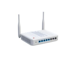 Wi-Fi router featuring external antennas for enhanced connectivity and signal strength
