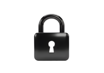 Secure data protection concept with a shiny black padlock symbolizing safety and privacy