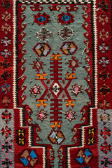 pattern detail of antique turkish rug
