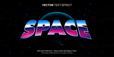 space galaxy retro 80s editable text effect