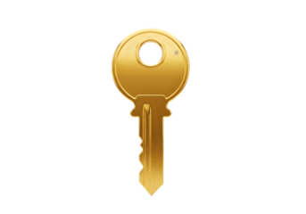 Golden key unlocking success, security, and opportunity, perfect for business concepts - kunci emas remove background