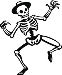 Skeleton In Salsa Spin Movement