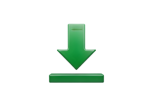 Modern green download icon, perfect for website elements, apps, and digital content needs