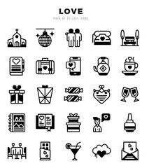 Vector Love types icon set in Lineal Filled style. vector illustration.