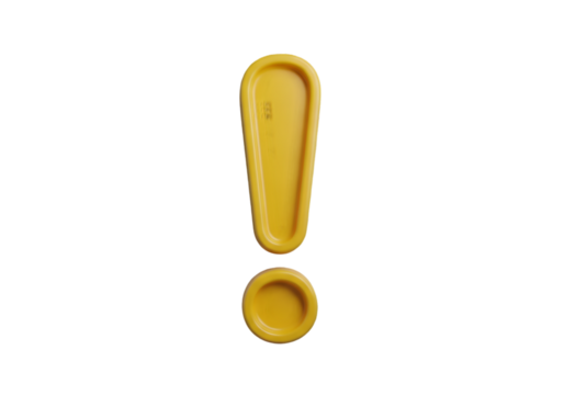 Yellow exclamation point symbol on black background for important announcement or warning