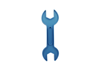 Professional blue wrench icon representing repair, maintenance, and technical support needs
