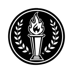 Trophy cup icon on white background. Winner trophy cup sticker icon. Square Button with Trophy. First place cup award icon. Prize for winner.