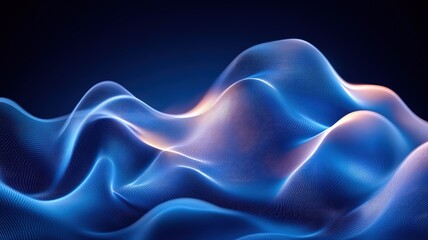 Obraz premium Abstract Blue Wavy Lines and Shapes Background, Elegant Light Blue Minimalist Digital Art in High Resolution 8K Render